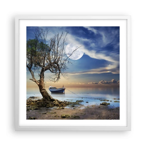 Pôster em moldura branca - É este o fim ou o começo? - 50x50 cm