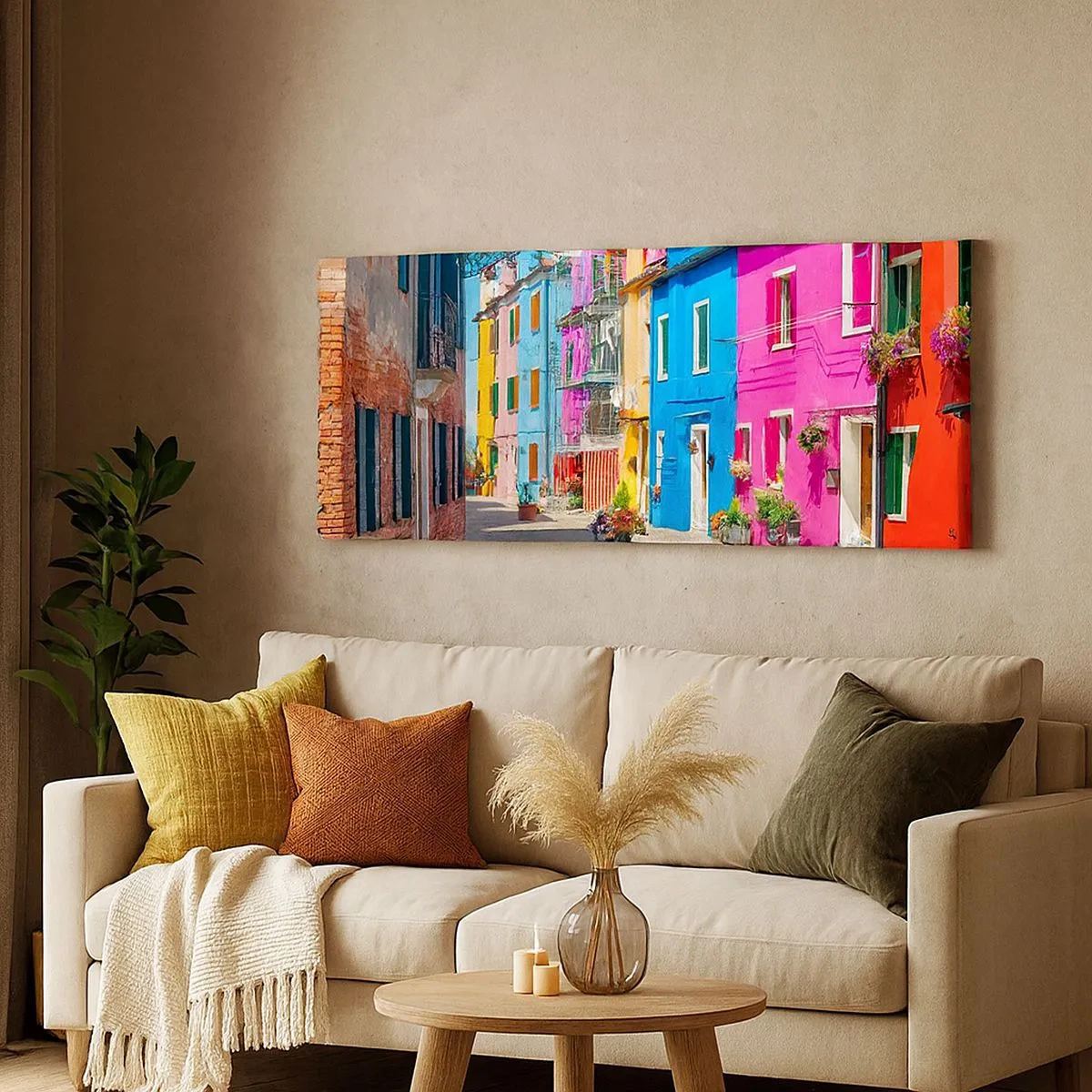 Quadro em tela - A Cidade dos Papagaios - 100x40 cm