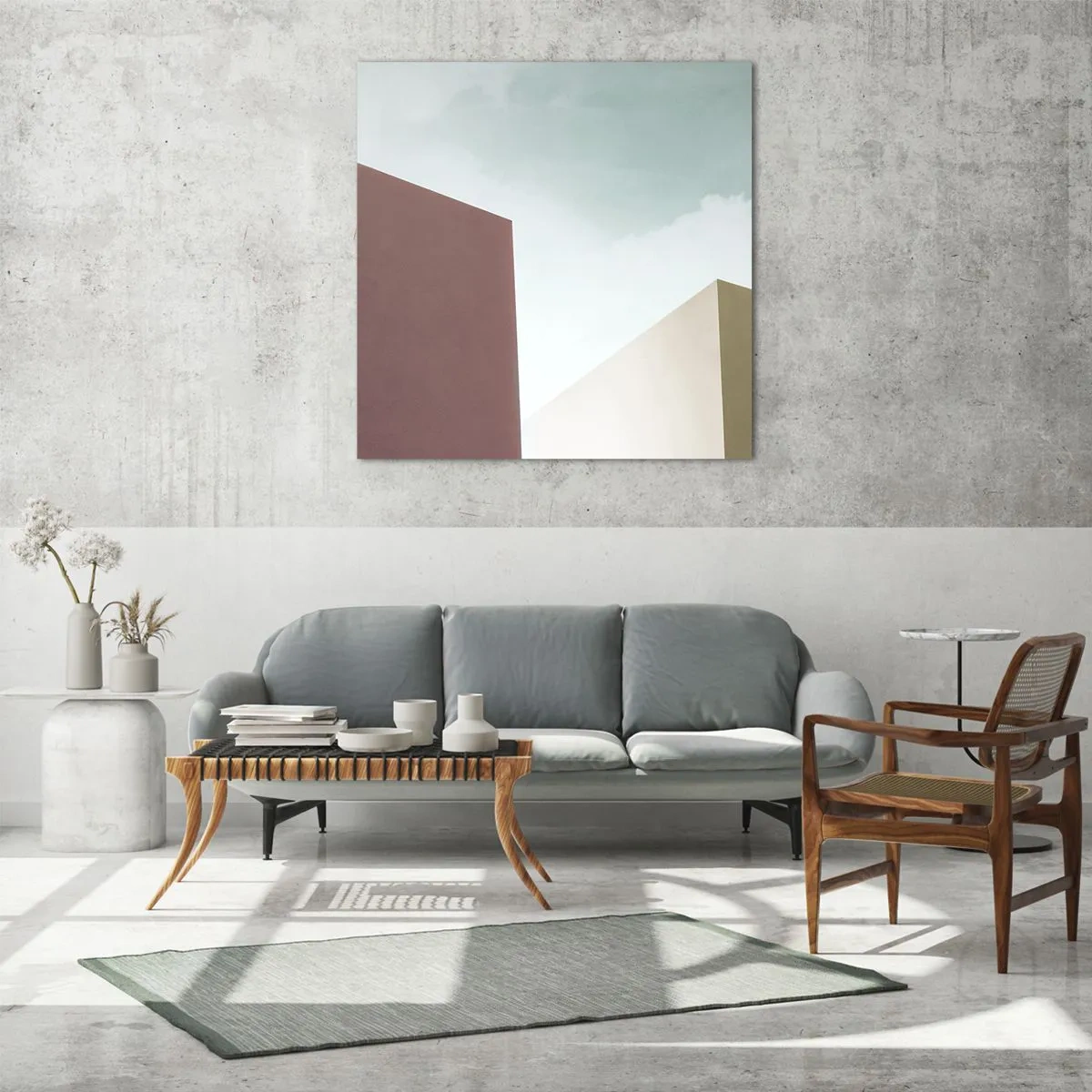 Quadro em vidro - A geometria de um verão ensolarado - 60x60 cm