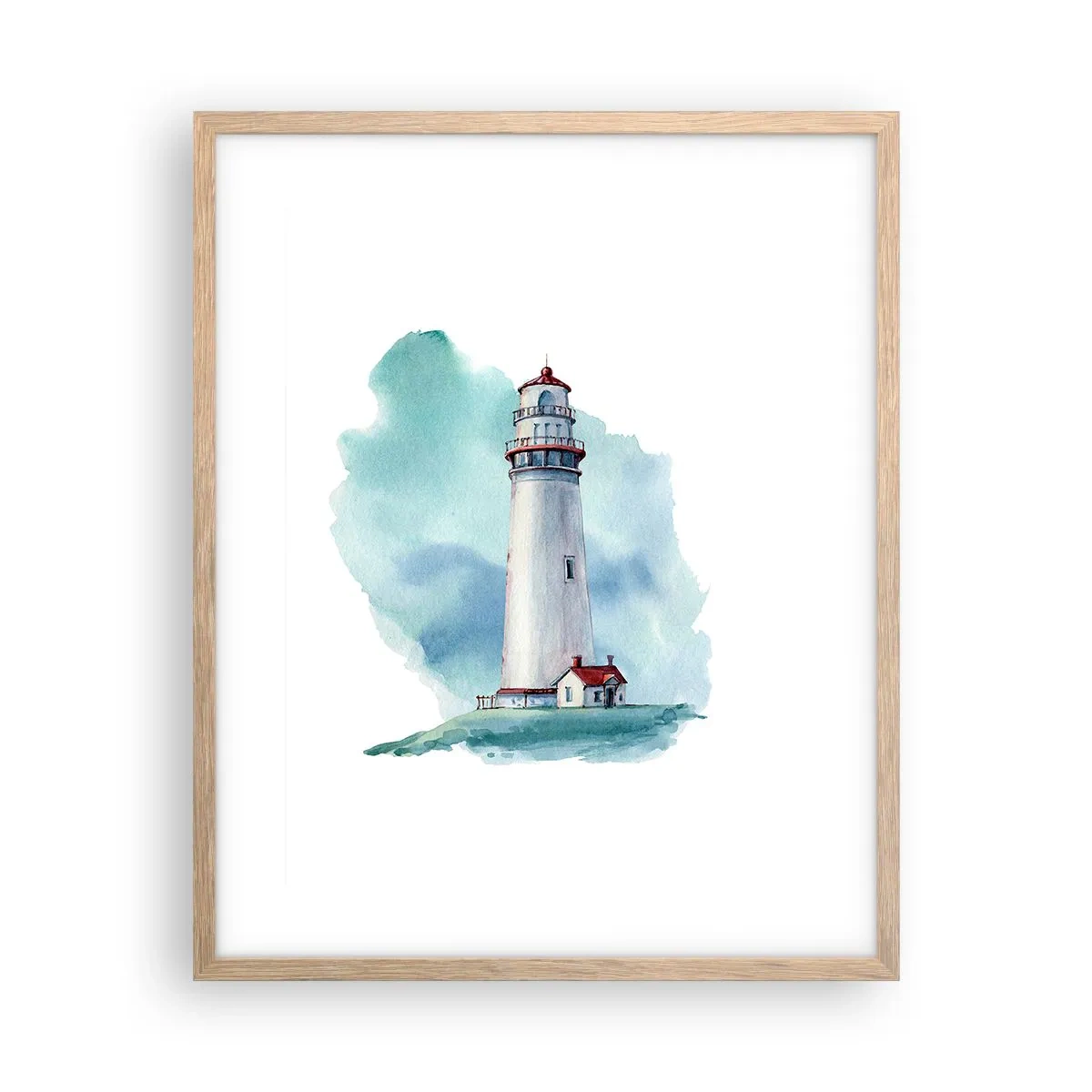 Pôster com moldura de carvalho claro - A gentil irmã do azul - 40x50 cm