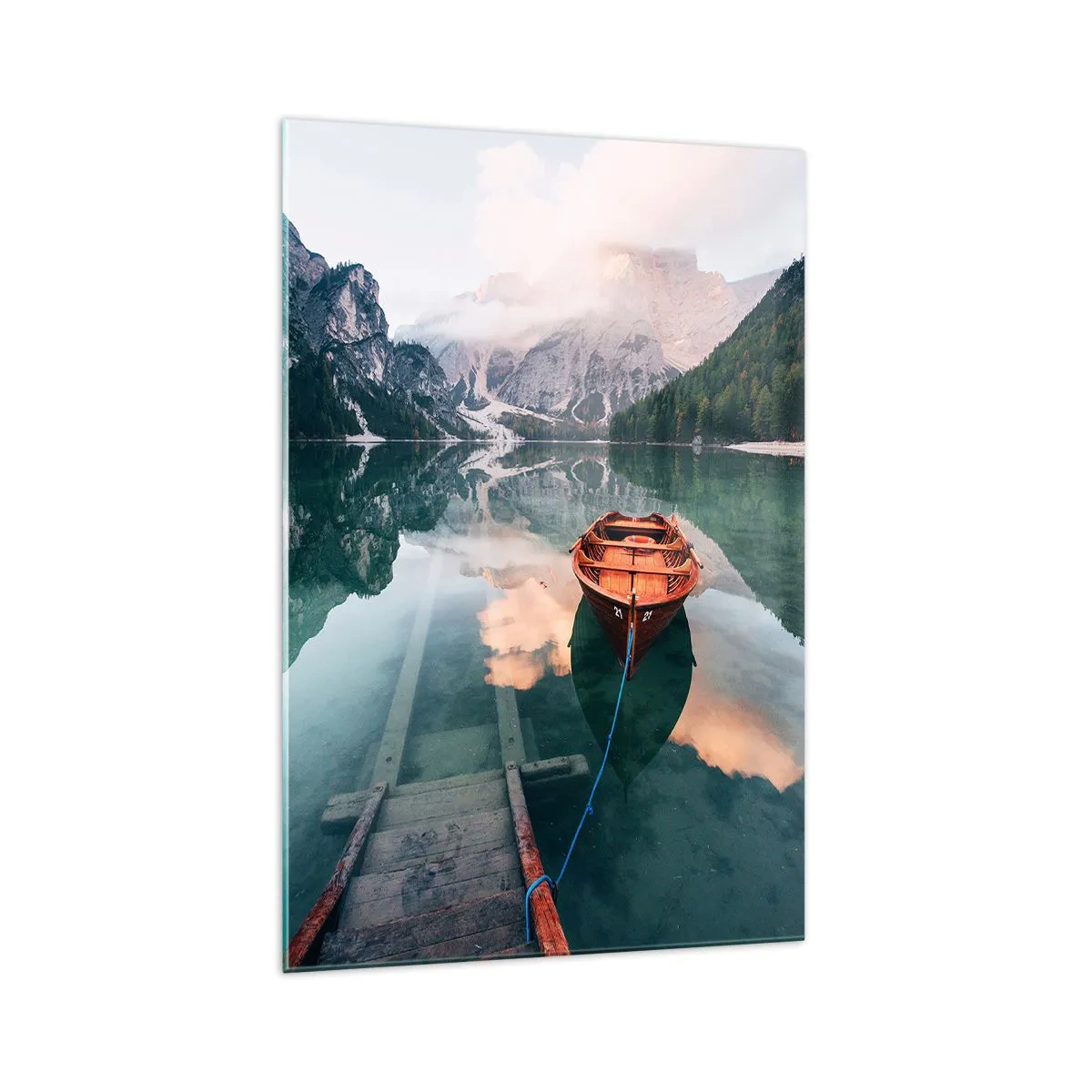 Quadro em vidro - Sono tranquilo das montanhas - 70x100 cm