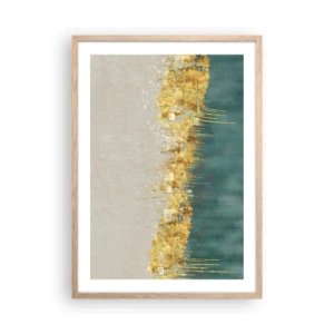 Pôster com moldura de carvalho claro - A fronteira dourada - 50x70 cm