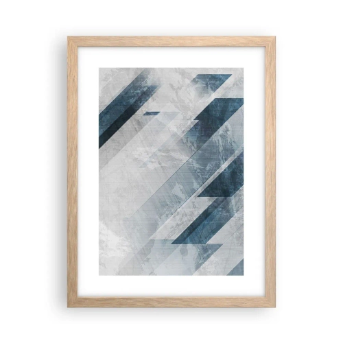 Pôster com moldura de carvalho claro - Arte espacial – movimento cinzento - 30x40 cm
