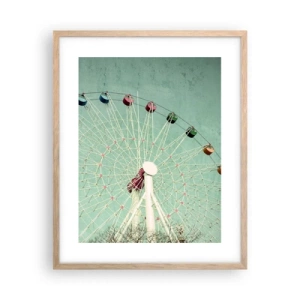 Pôster com moldura de carvalho claro - Diverte-te - 40x50 cm