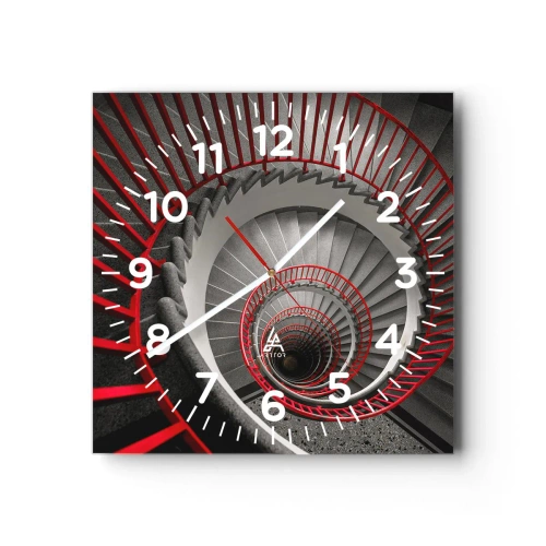 Relógio de parede - Relógio em vidro - Diversão de arquitetura - 30x30 cm