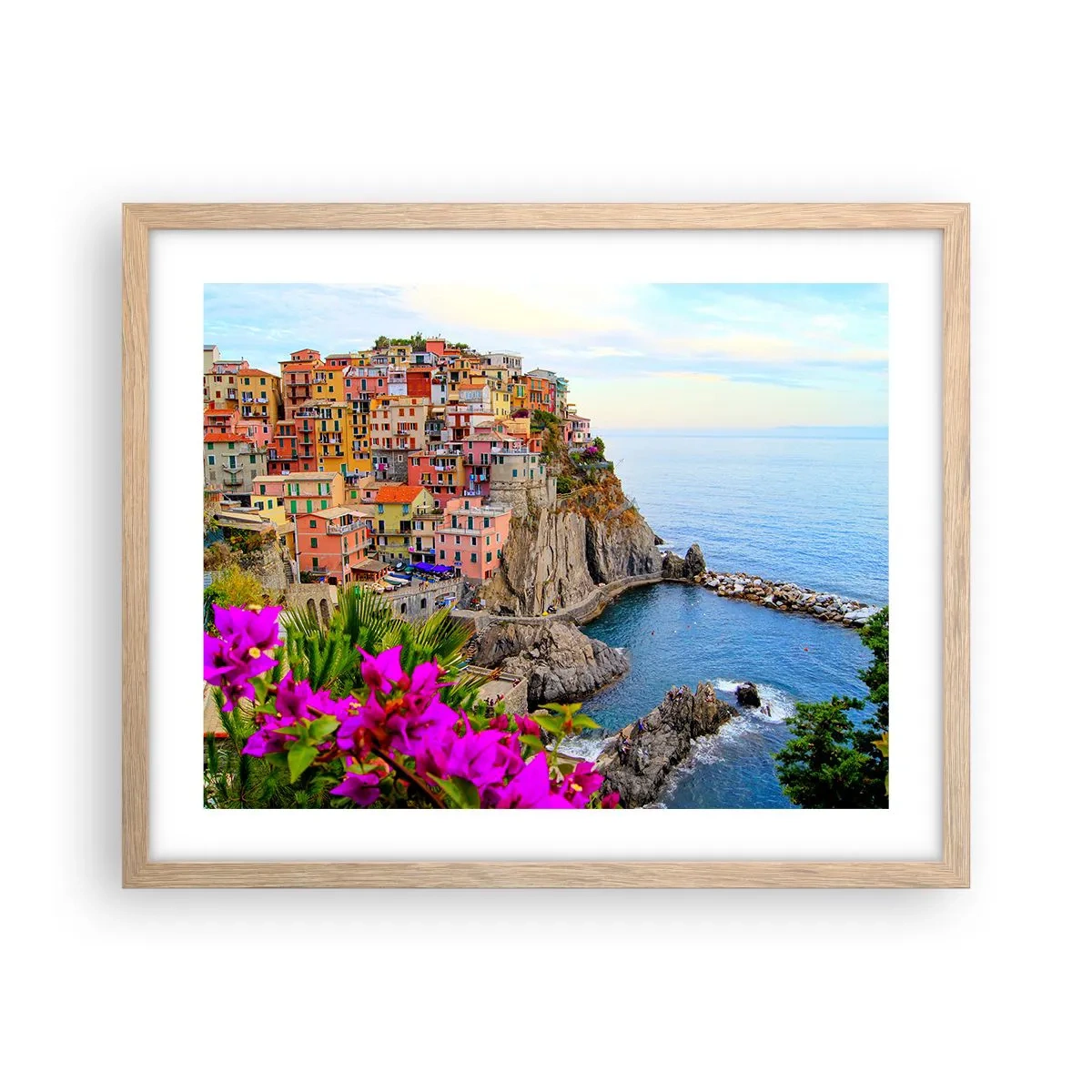 Pôster com moldura de carvalho claro - A cidade que sorri - 50x40 cm