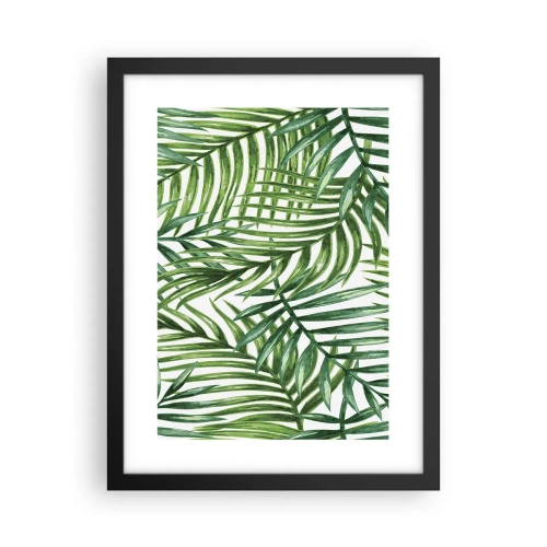 Pôster com moldura preta - Sob as folhas verdes - 30x40 cm