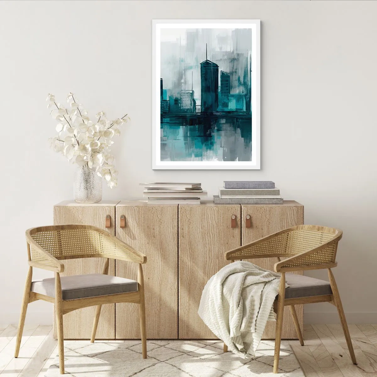 Pôster em moldura branca - Uma cidade da cor da chuva - 30x40 cm