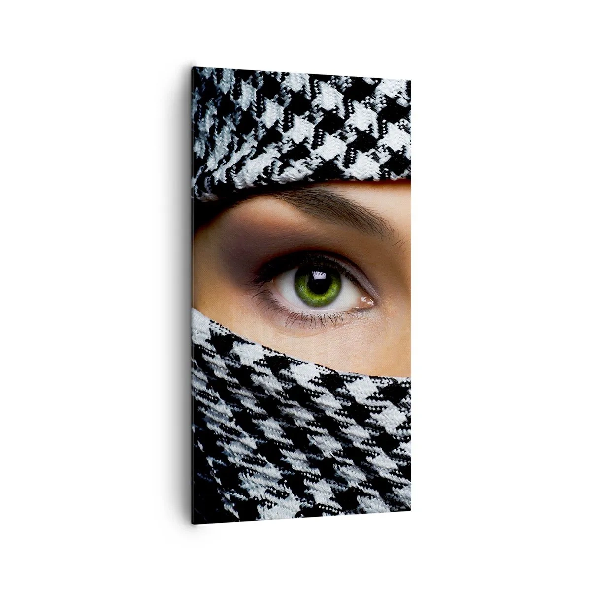 Quadro em tela - Retrato de uma beleza velada de olhos verdes - 65x120 cm