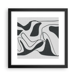 Pôster com moldura preta - Labirinto abstrato divertido - 30x30 cm
