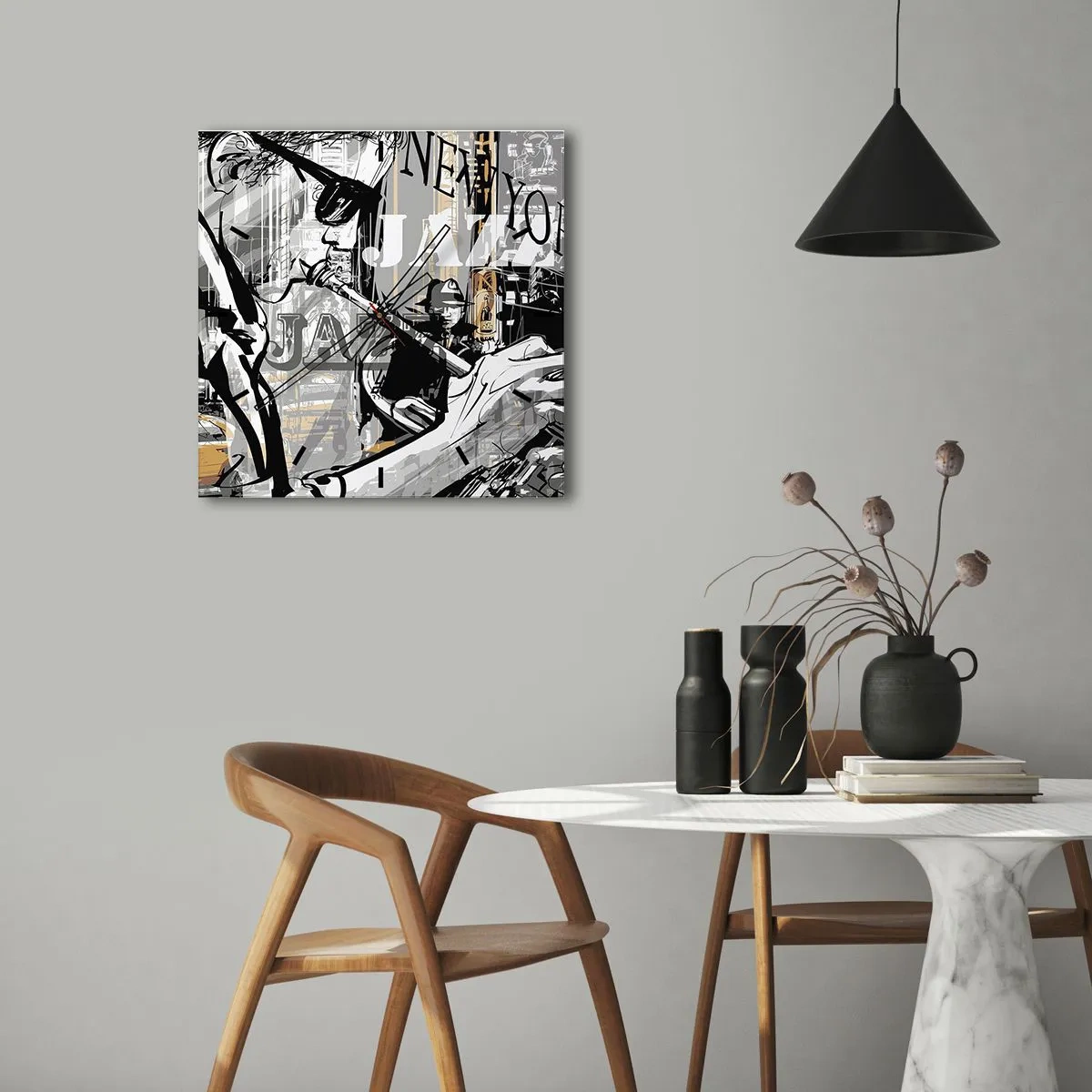 Relógio de parede - Relógio em vidro - Ao ritmo de Nova Iorque - 40x40 cm