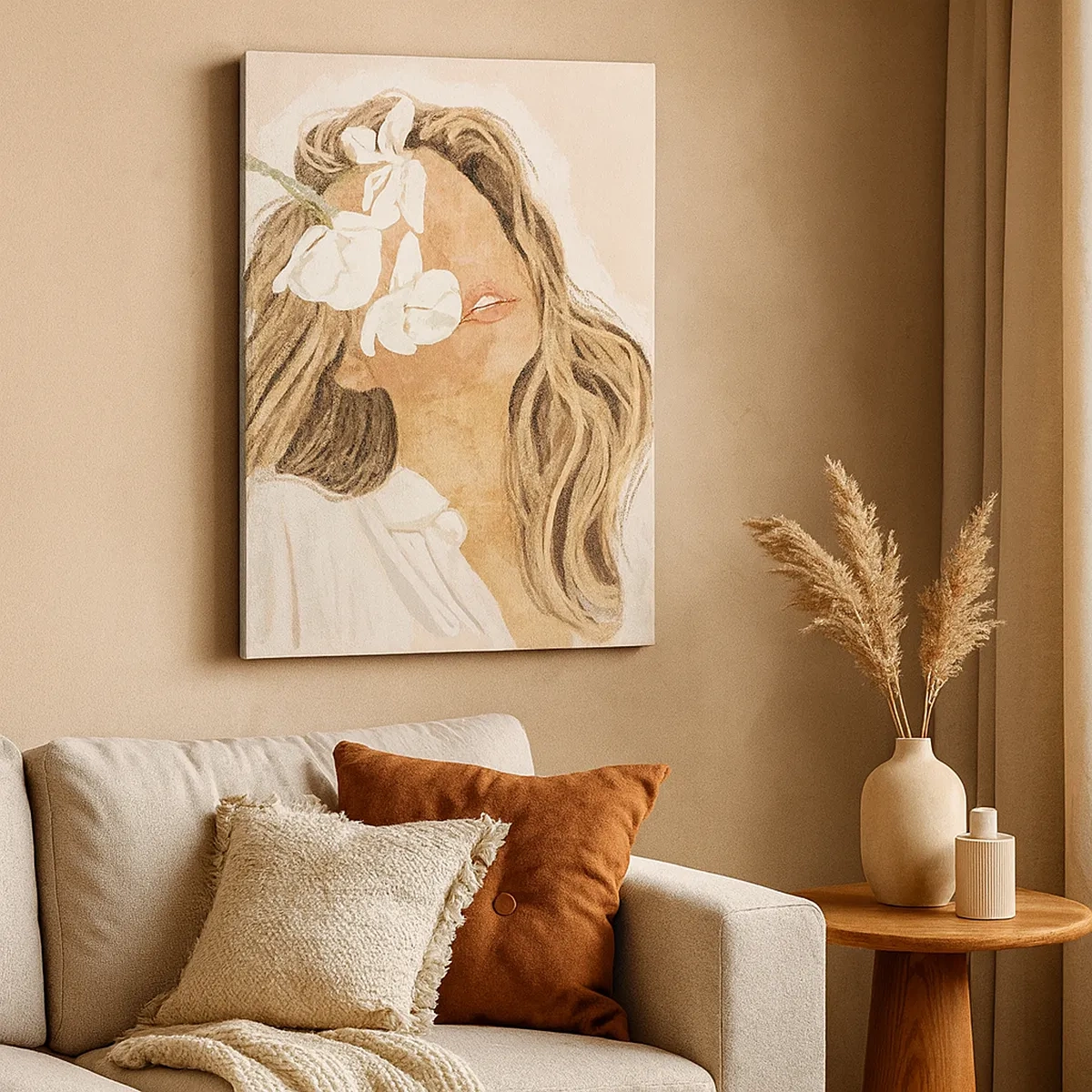 Quadro em tela - Entre as flores em êxtase - 50x70 cm