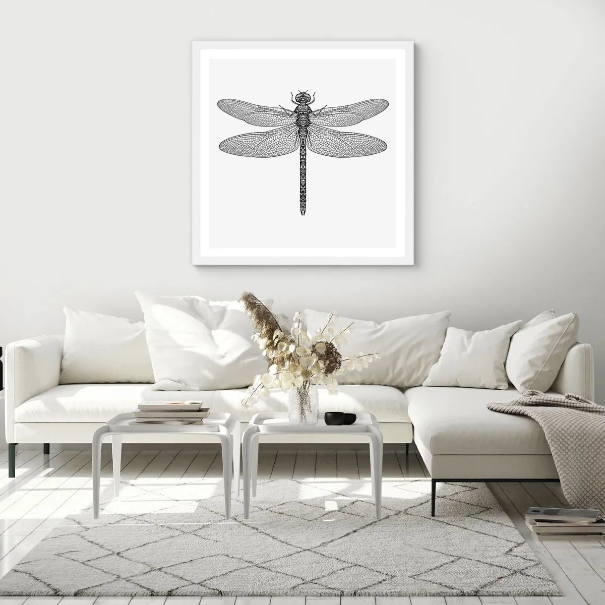 Pôster em moldura branca - Precisão da natureza - 60x60 cm