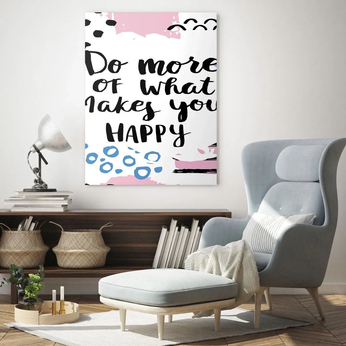 Quadro em vidro - Como ser feliz - 50x70 cm