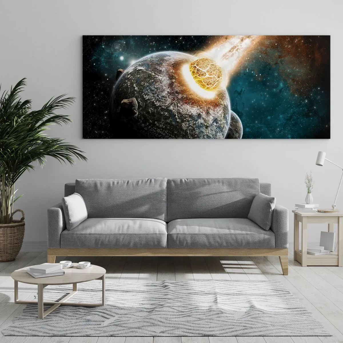 Quadro em vidro - Extinção ou nascimento? - 90x30 cm