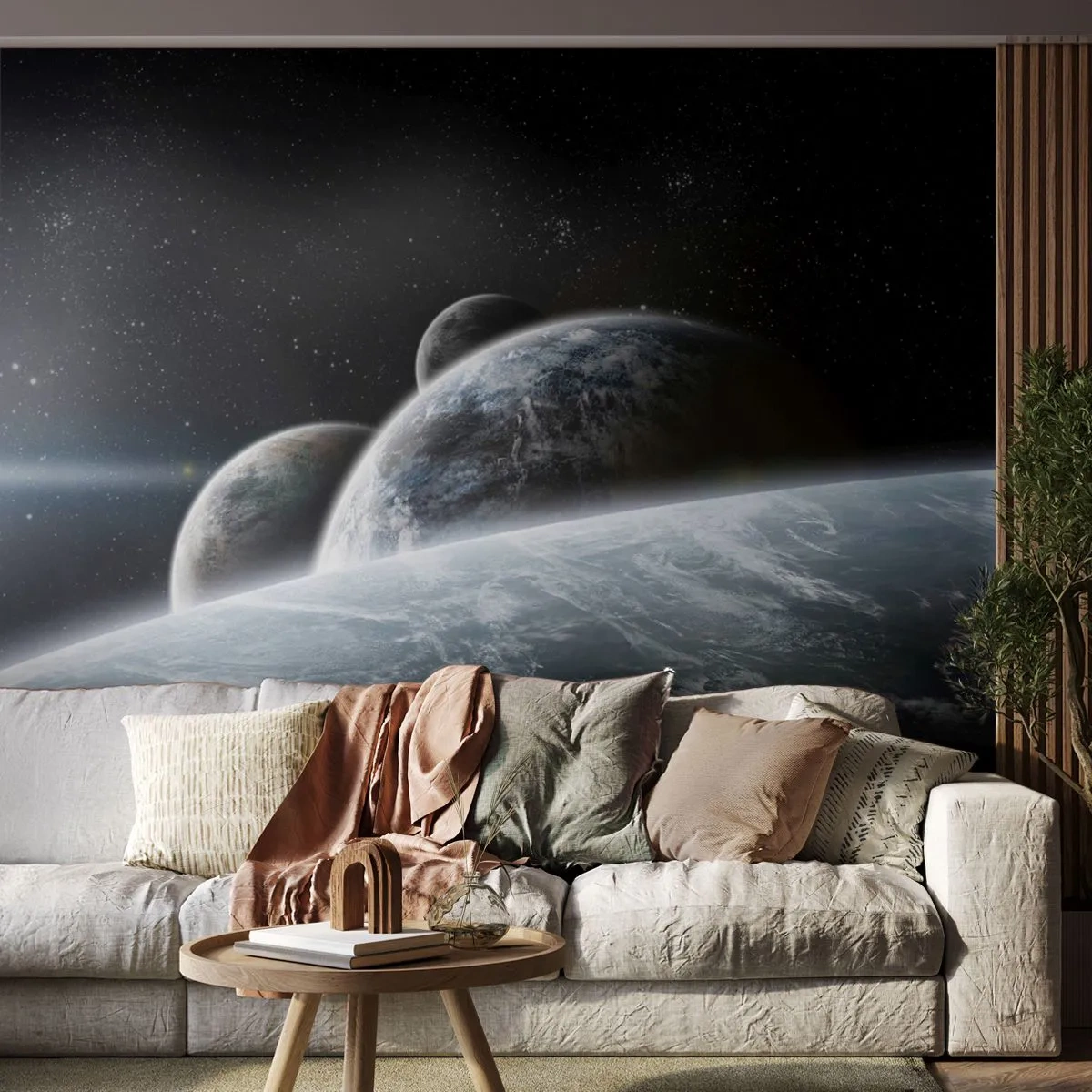 Papel de Parede Premium Sand - Música cósmica das esferas - Astronomia, Cosmos, Galáxia - 400x280 cm