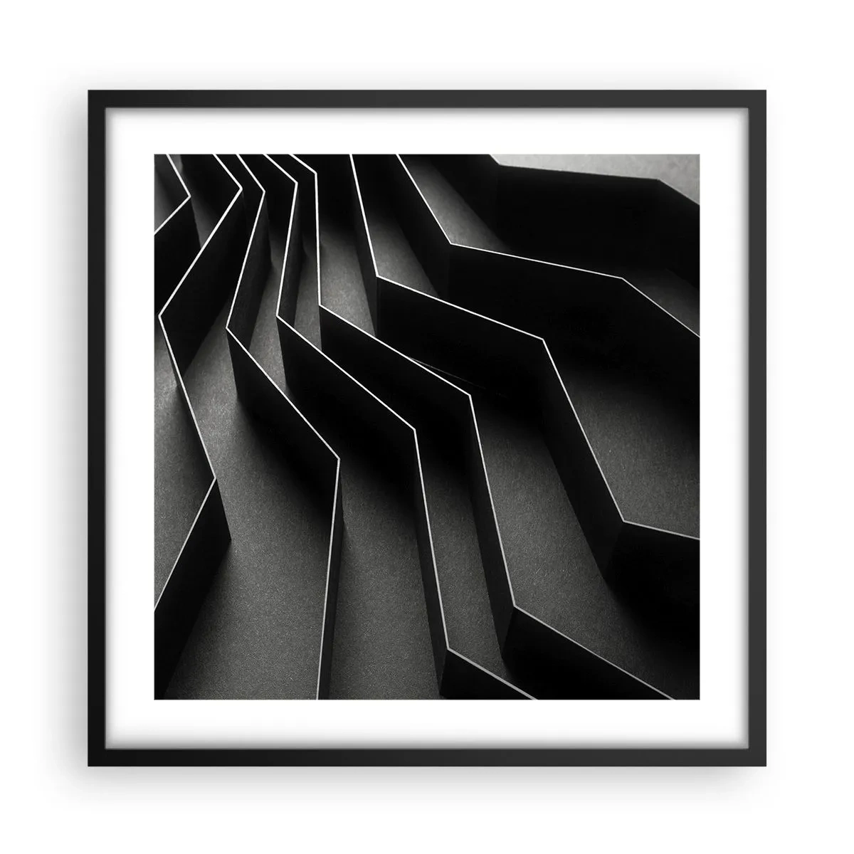 Pôster com moldura preta - Ordem espacial - 50x50 cm