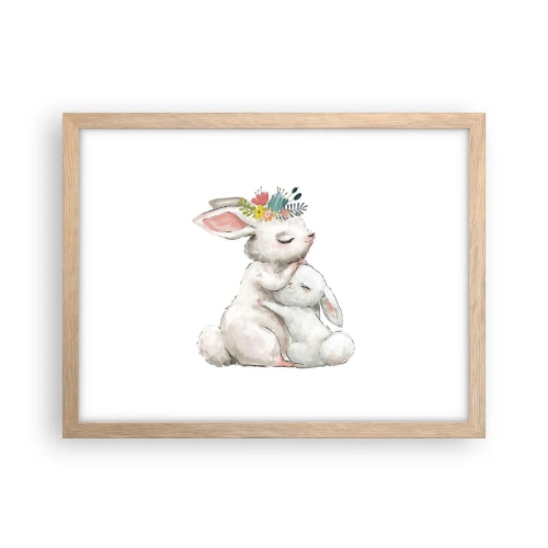 Pôster com moldura de carvalho claro - Nada melhor do que amor de mãe - 40x30 cm