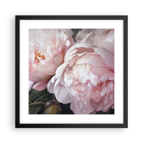 Pôster com moldura preta - Parou no florescer - 40x40 cm