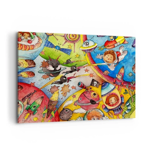 Quadro em tela - Uma grande aventura espacial - 100x70 cm
