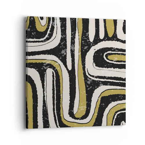 Quadro em tela - Composição: estradas e becos - 40x40 cm