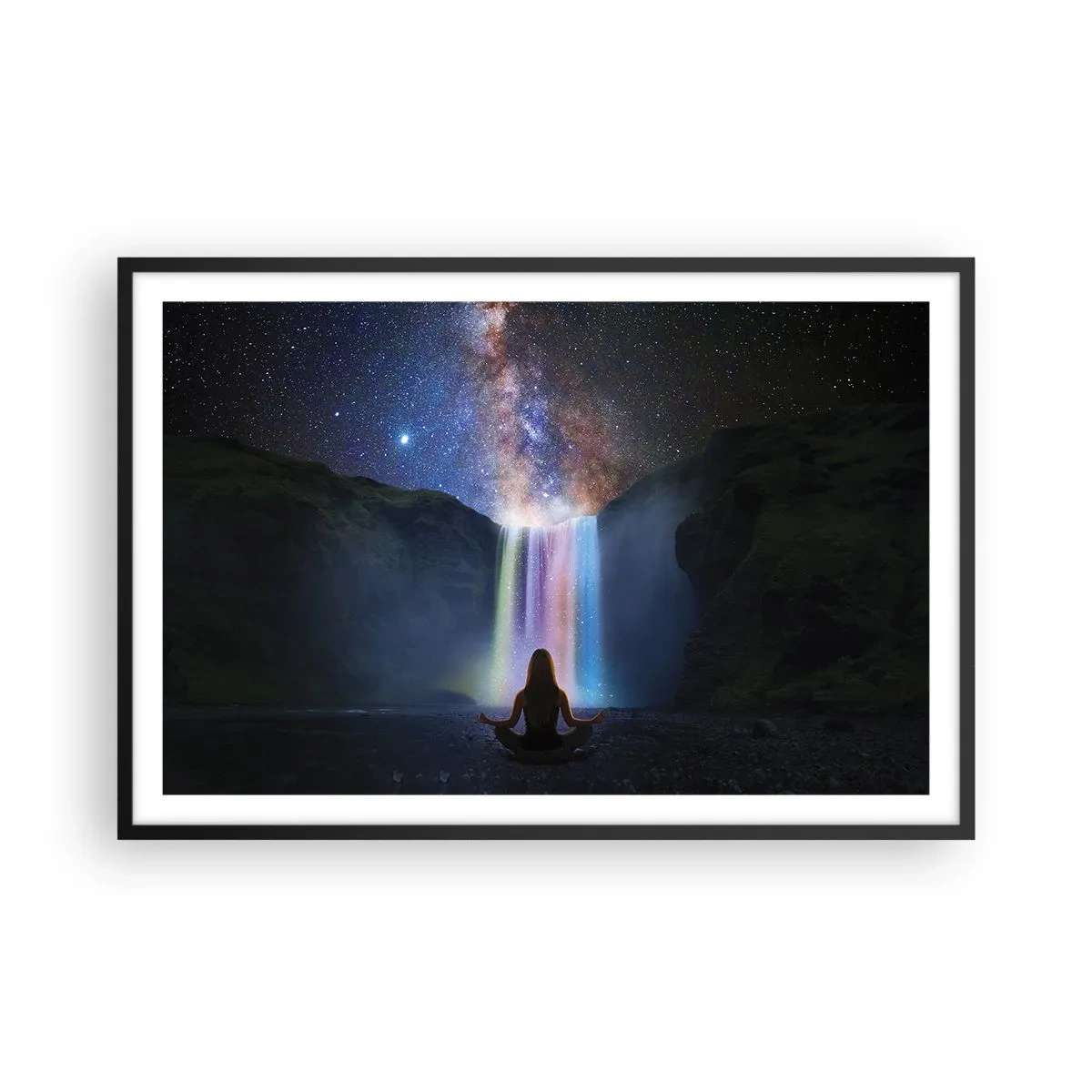 Pôster com moldura preta - Harmonia absoluta - 91x61 cm