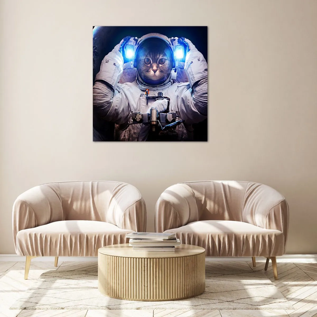 Quadro em vidro - Houston, temos um problema - 70x70 cm