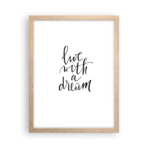 Pôster com moldura de carvalho claro - Of course - 30x40 cm