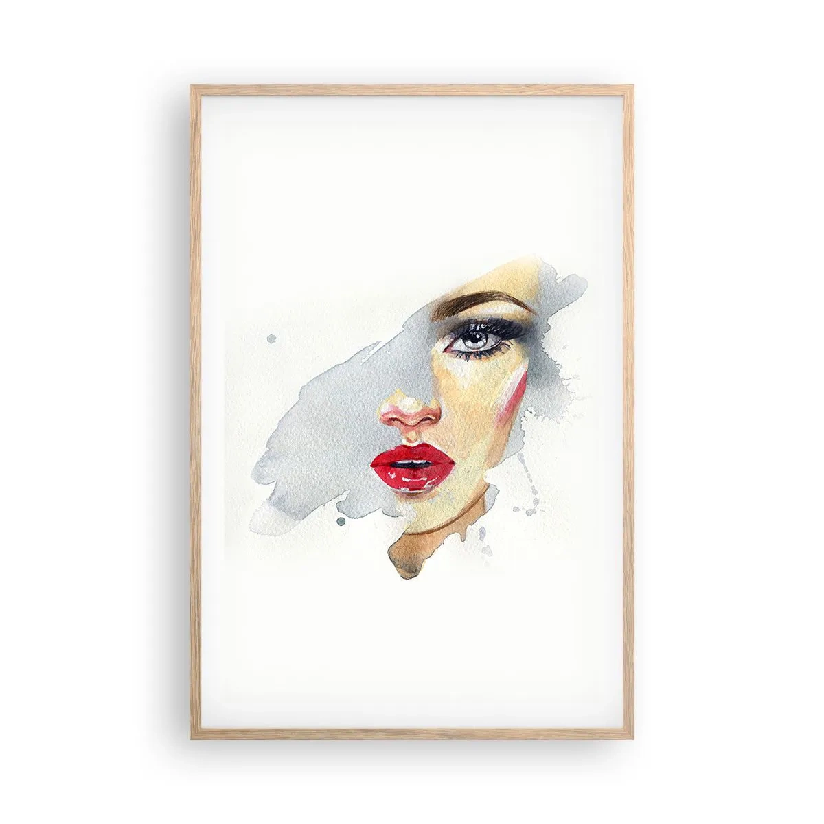 Pôster com moldura de carvalho claro - Reflexão numa gota de água - 61x91 cm