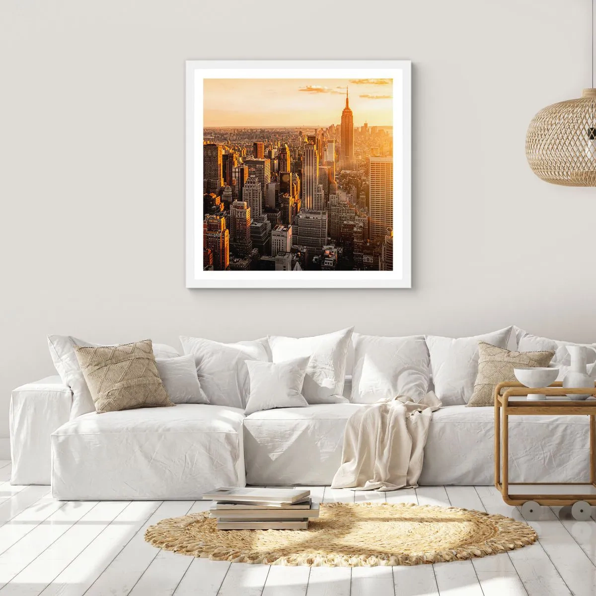 Pôster em moldura branca - Crescer ao sol - 50x50 cm