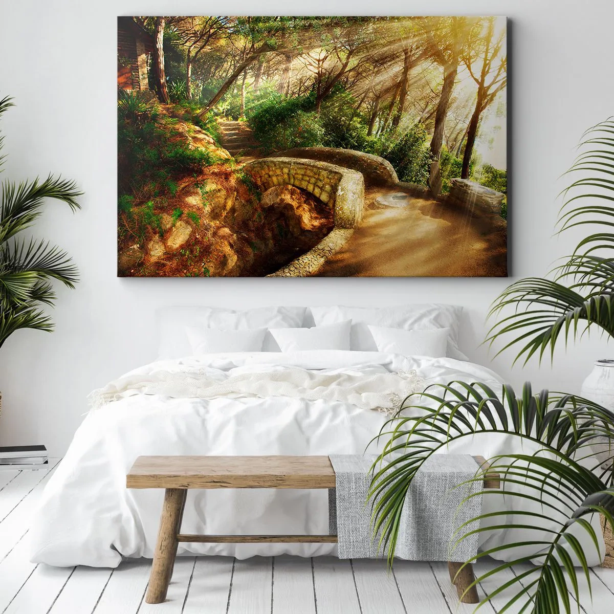 Quadro em tela - Direto da ponte para a floresta de contos de fadas - 100x70 cm