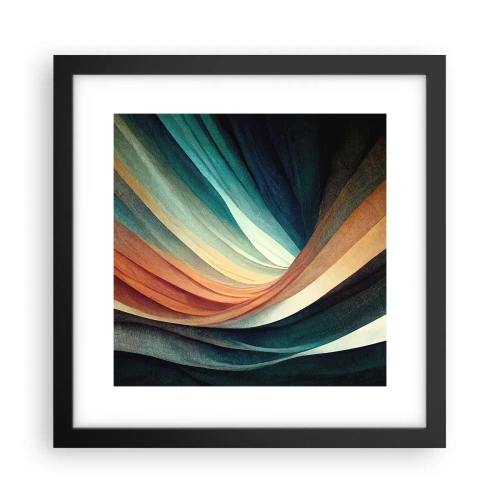 Pôster com moldura preta - Tecido de cores - 30x30 cm