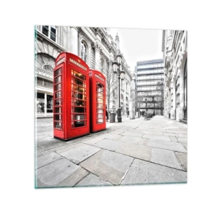 Quadro em vidro - Bem-vindo a Londres - 50x50 cm