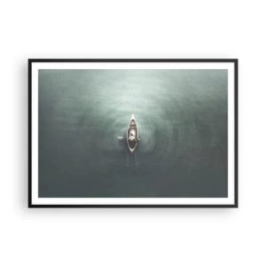 Pôster com moldura preta - Através do lago da lua - 100x70 cm