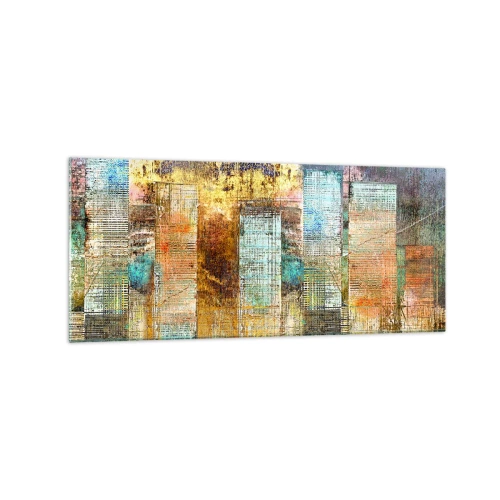 Quadro em vidro - Uma metrópole ensolarada - 120x50 cm