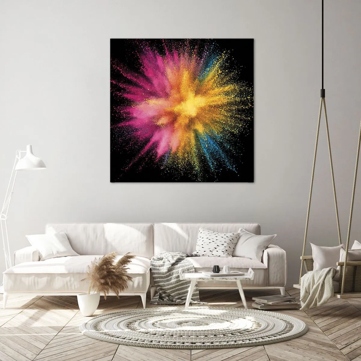 Quadro em tela - O nascimento das cores  - 30x30 cm
