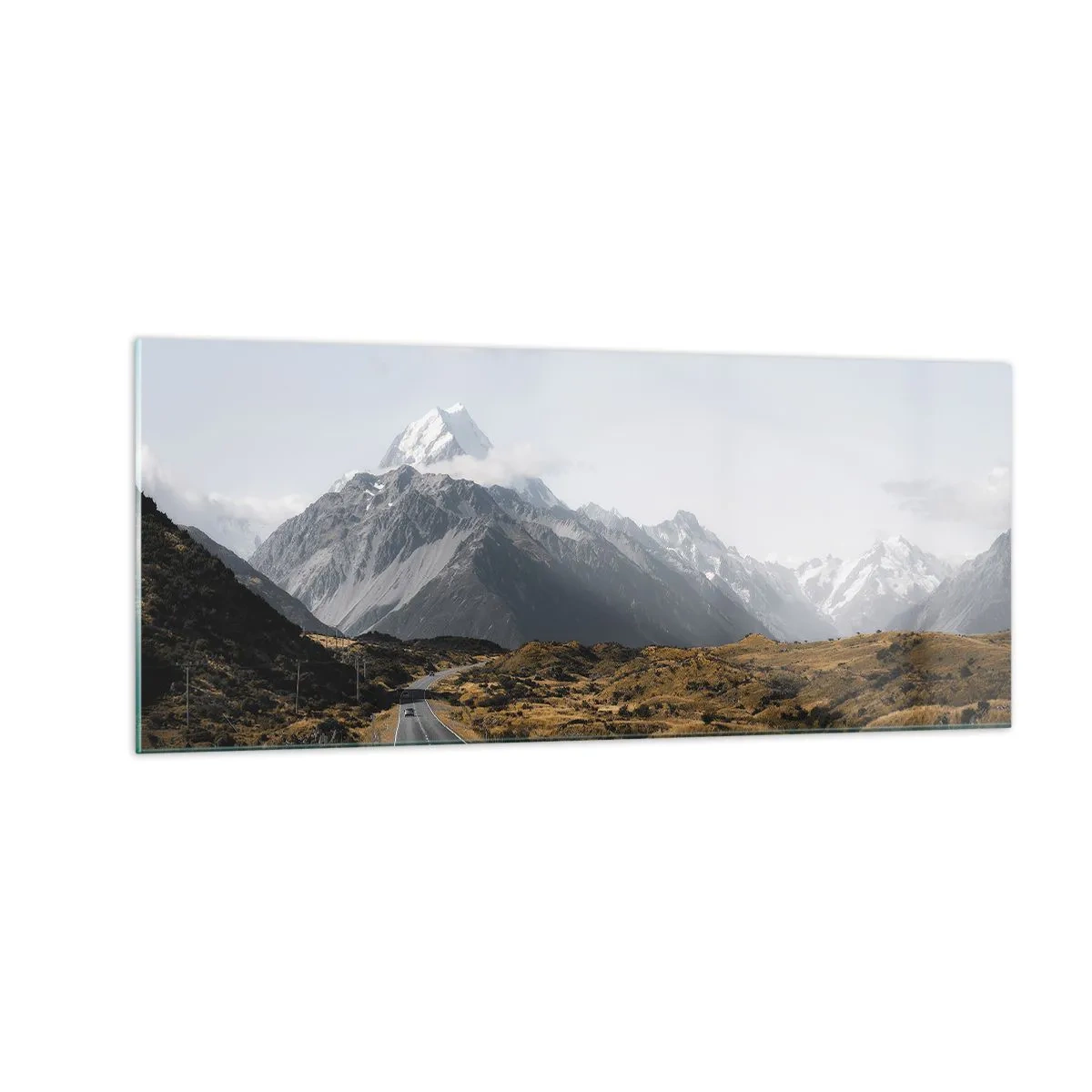 Quadro em vidro - O caminho para o coração das montanhas - 100x40 cm