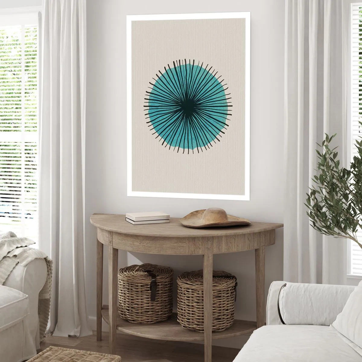 Pôster - Radiante sobre o azul - 40x50 cm