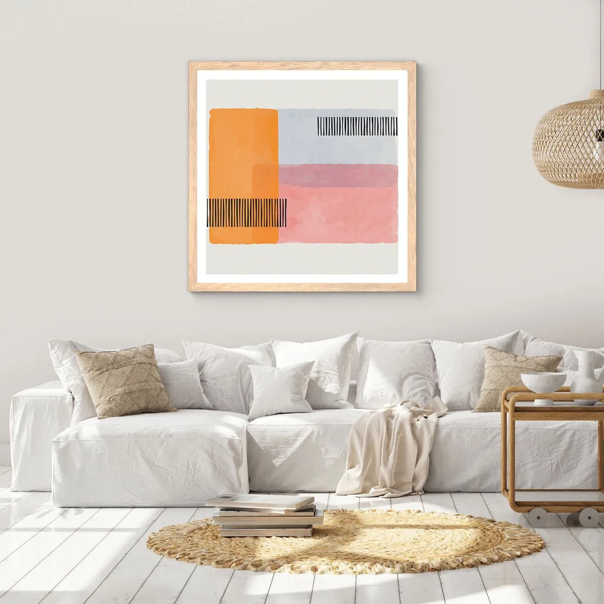 Pôster com moldura de carvalho claro - De canto a canto - 60x60 cm