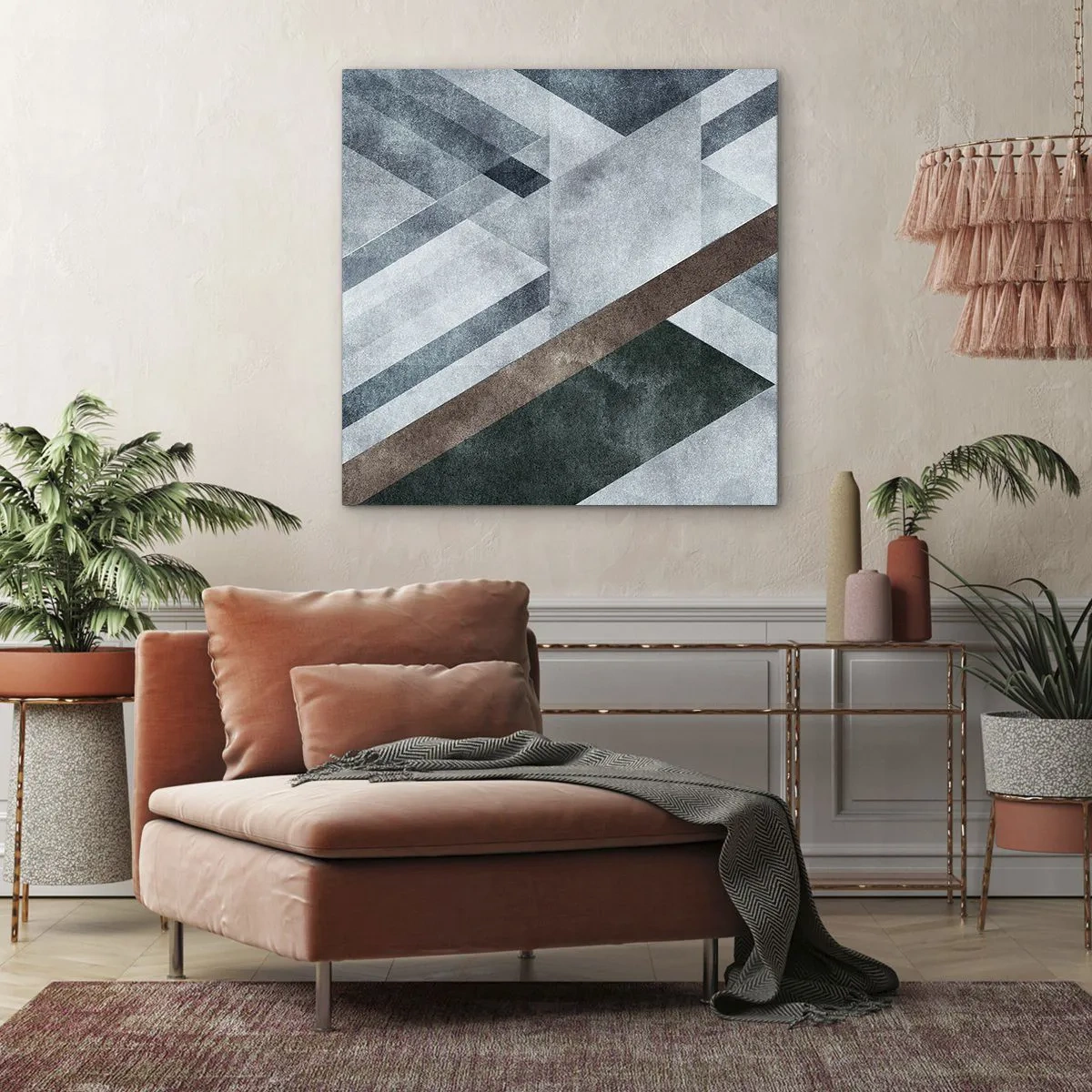 Quadro em tela - Elegância sofisticada da geometria - 50x50 cm