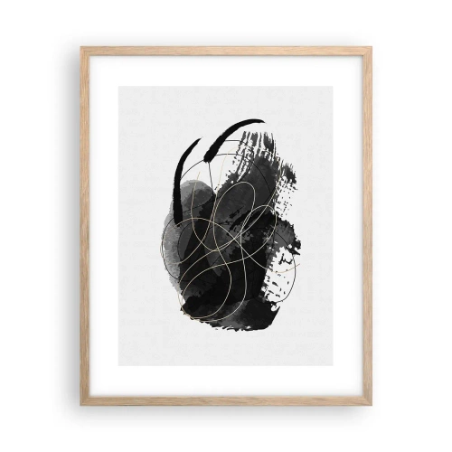 Pôster com moldura de carvalho claro - Emergido do preto - 40x50 cm