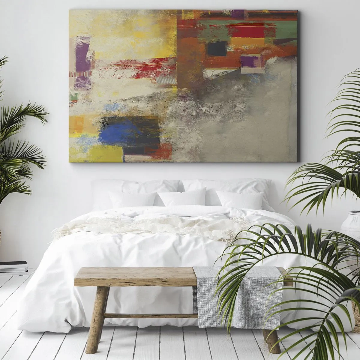 Quadro em tela - Geometria das cores - 100x70 cm