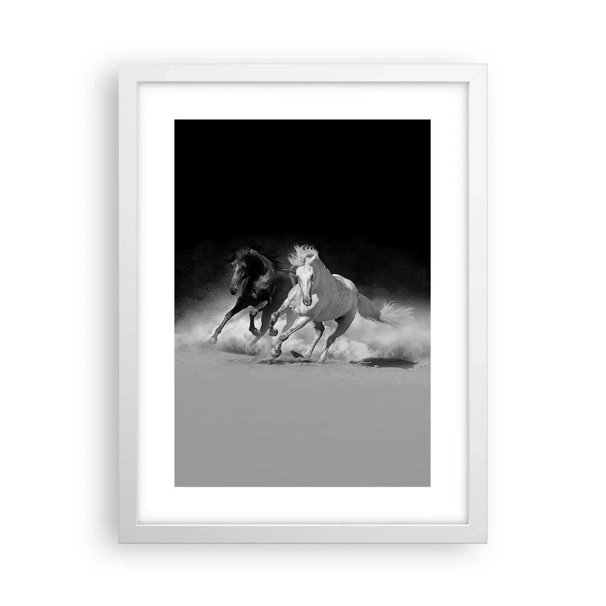 Pôster em moldura branca - Galope da liberdade - 30x40 cm