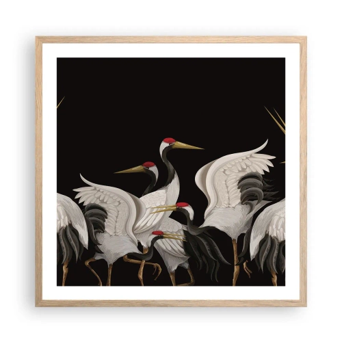 Pôster com moldura de carvalho claro - Assuntos de aves - 60x60 cm