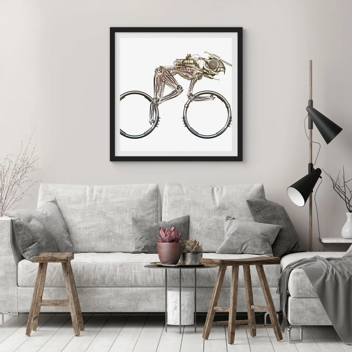 Pôster com moldura preta - Uma ótima máquina - 30x30 cm