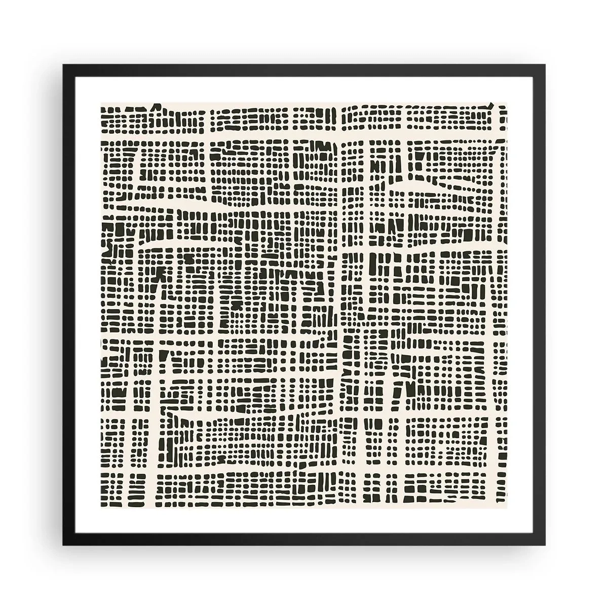 Pôster com moldura preta - Uma composição tecida - 60x60 cm