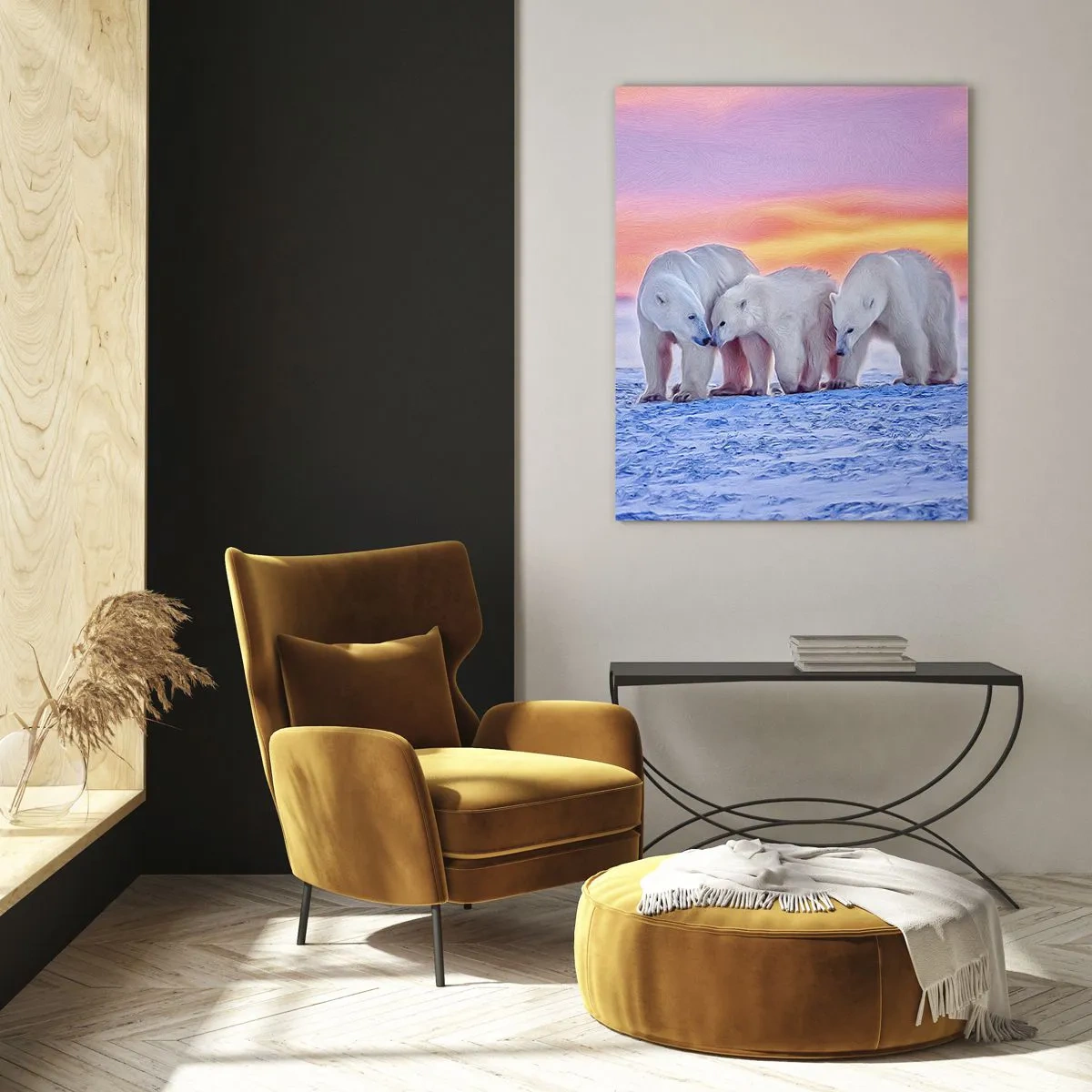 Quadro em vidro - Tudo o que precisa é de aconchego familiar - 50x70 cm