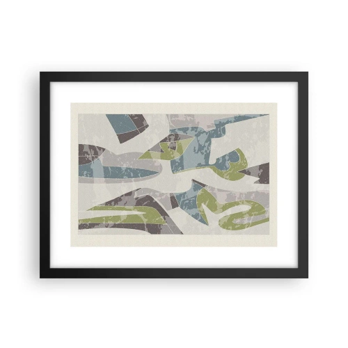 Pôster com moldura preta - Composição atrás do vidro - 40x30 cm