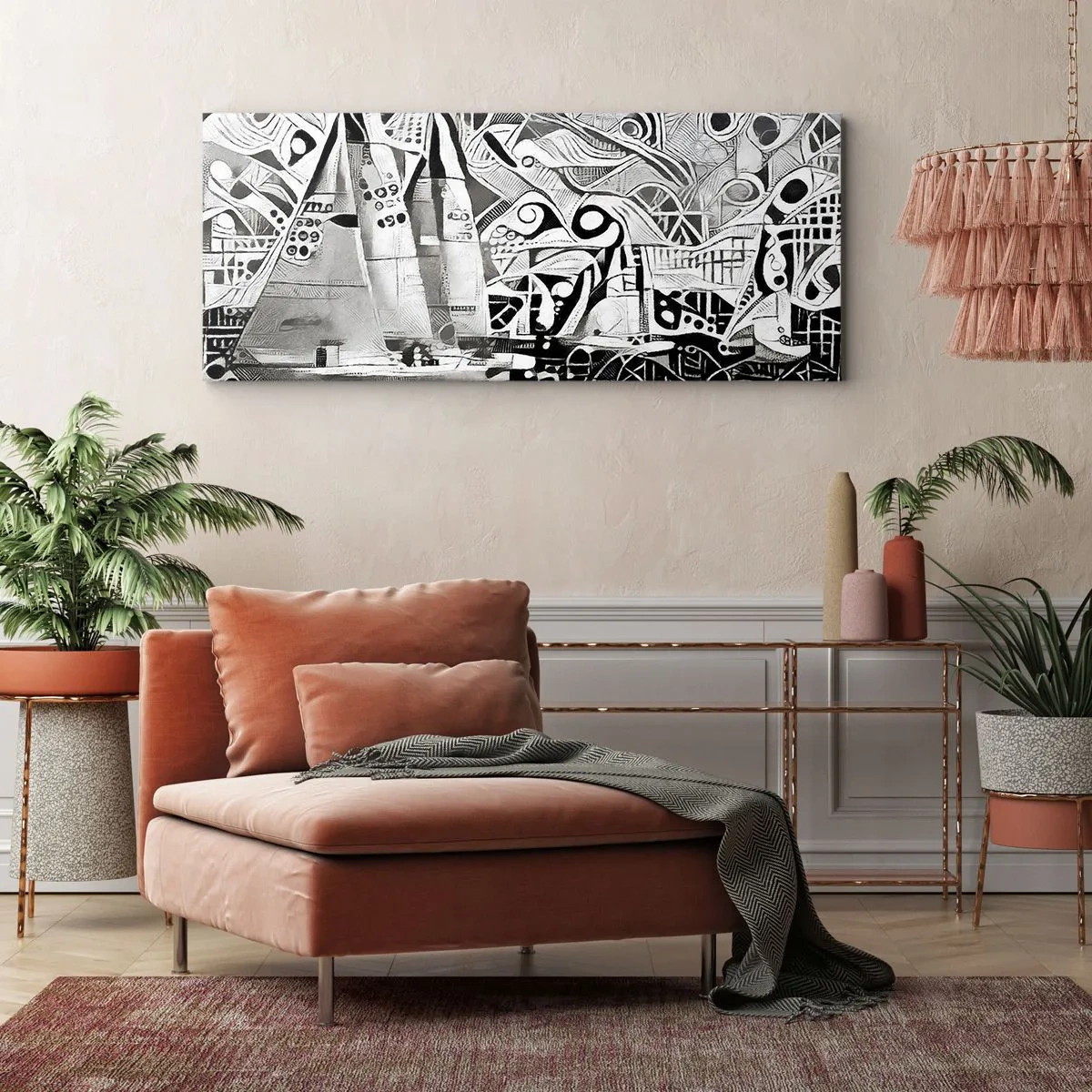Quadro em tela - Entre as ondas - 140x50 cm