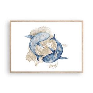 Pôster com moldura de carvalho claro - Amizade ou amor? - 100x70 cm